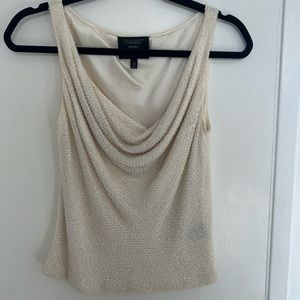 Vintage Carmen Marc Collection Ivory Silk Beaded top